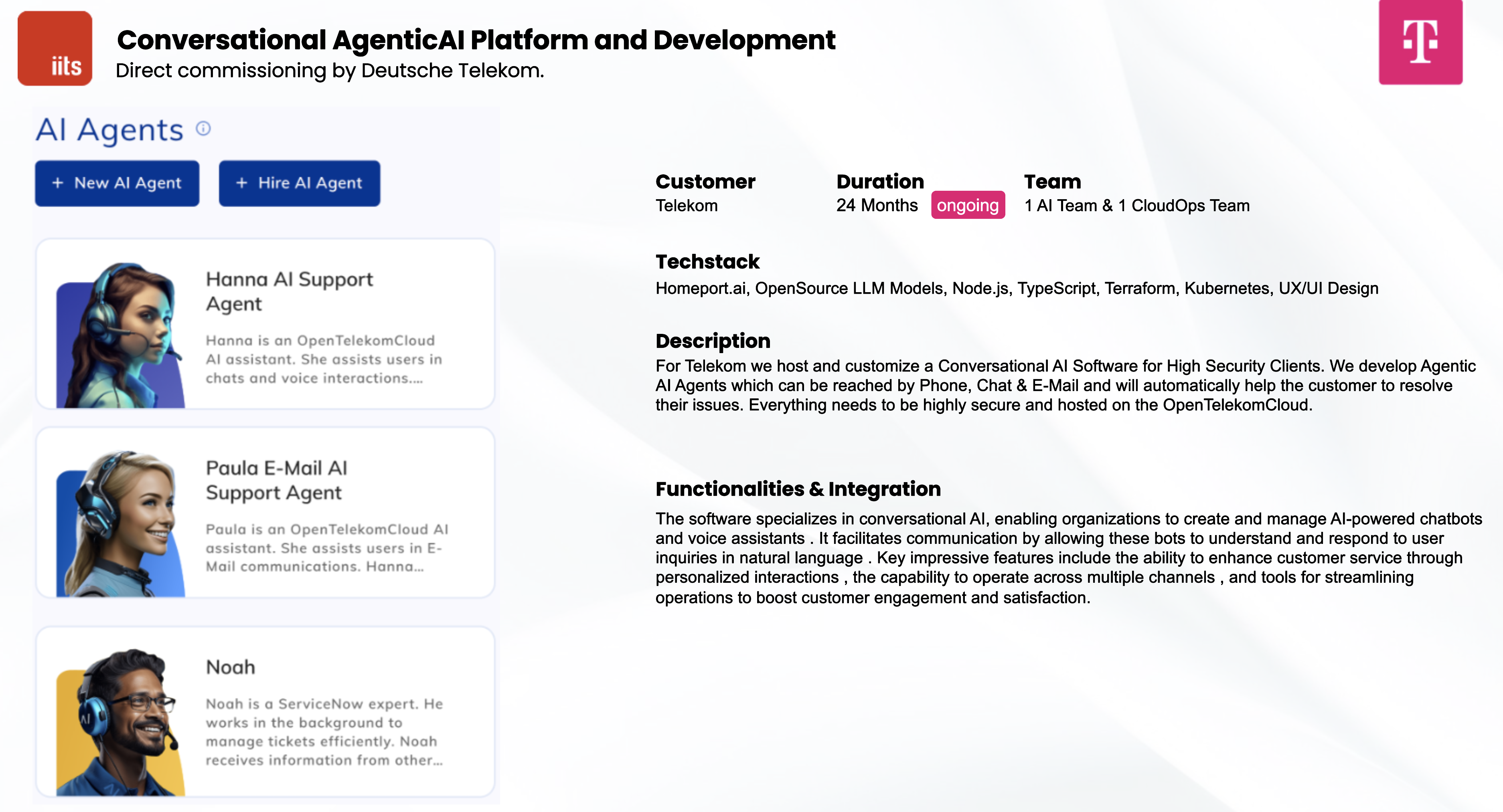 Conversational AgenticAI Plattform und Entwicklung